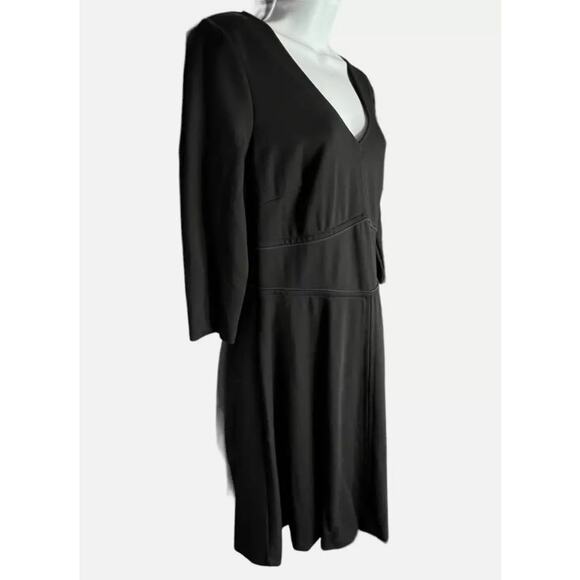 Boden Womens Bryony Broderie Trim 3/4 Sleeve Fit & Flare A-Line Dress Black Sz10 - Picture 2 of 11